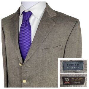Lubiam Studio Sport Coat Fratelli Tallia Delfino Bamboo Birdseye Taupe Blazer